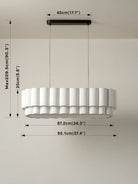 Folia - Oval Scalloped Natural Linen Pendant - Ceiling Lights Lights&Lamps Loom Collection Dubai