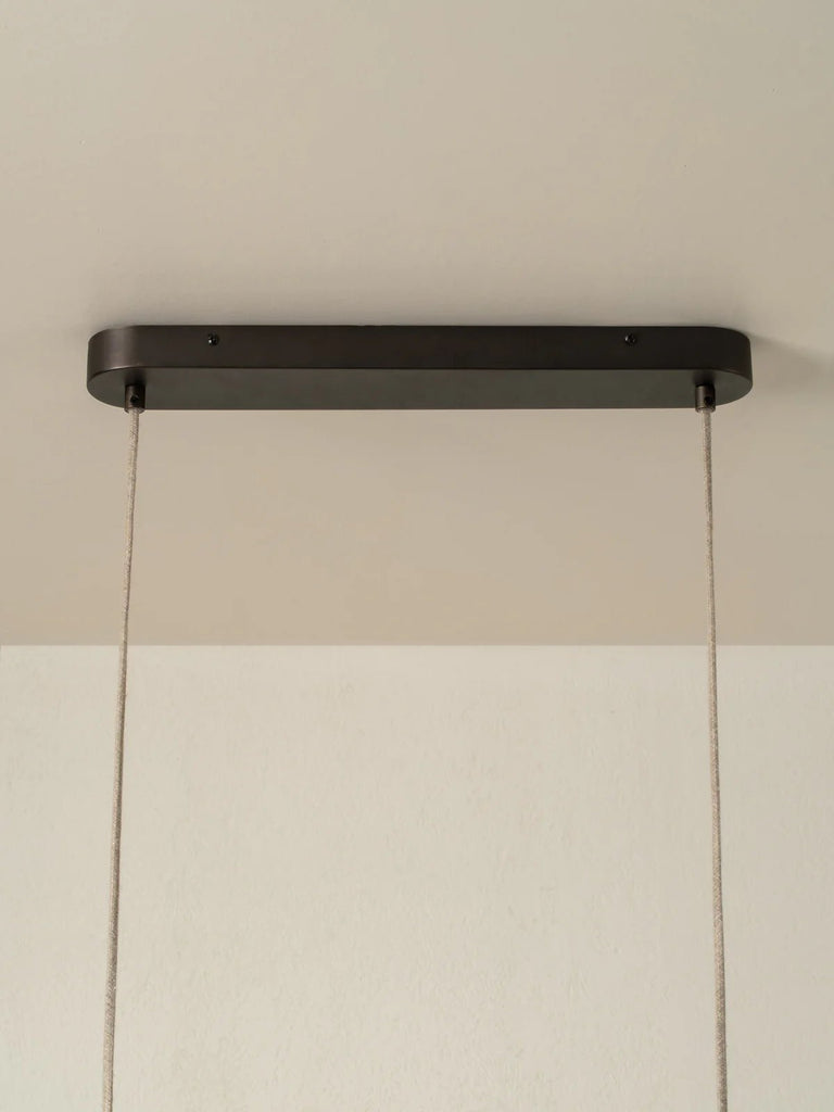 Folia - Oval Scalloped Natural Linen Pendant - Ceiling Lights Lights&Lamps Loom Collection Dubai