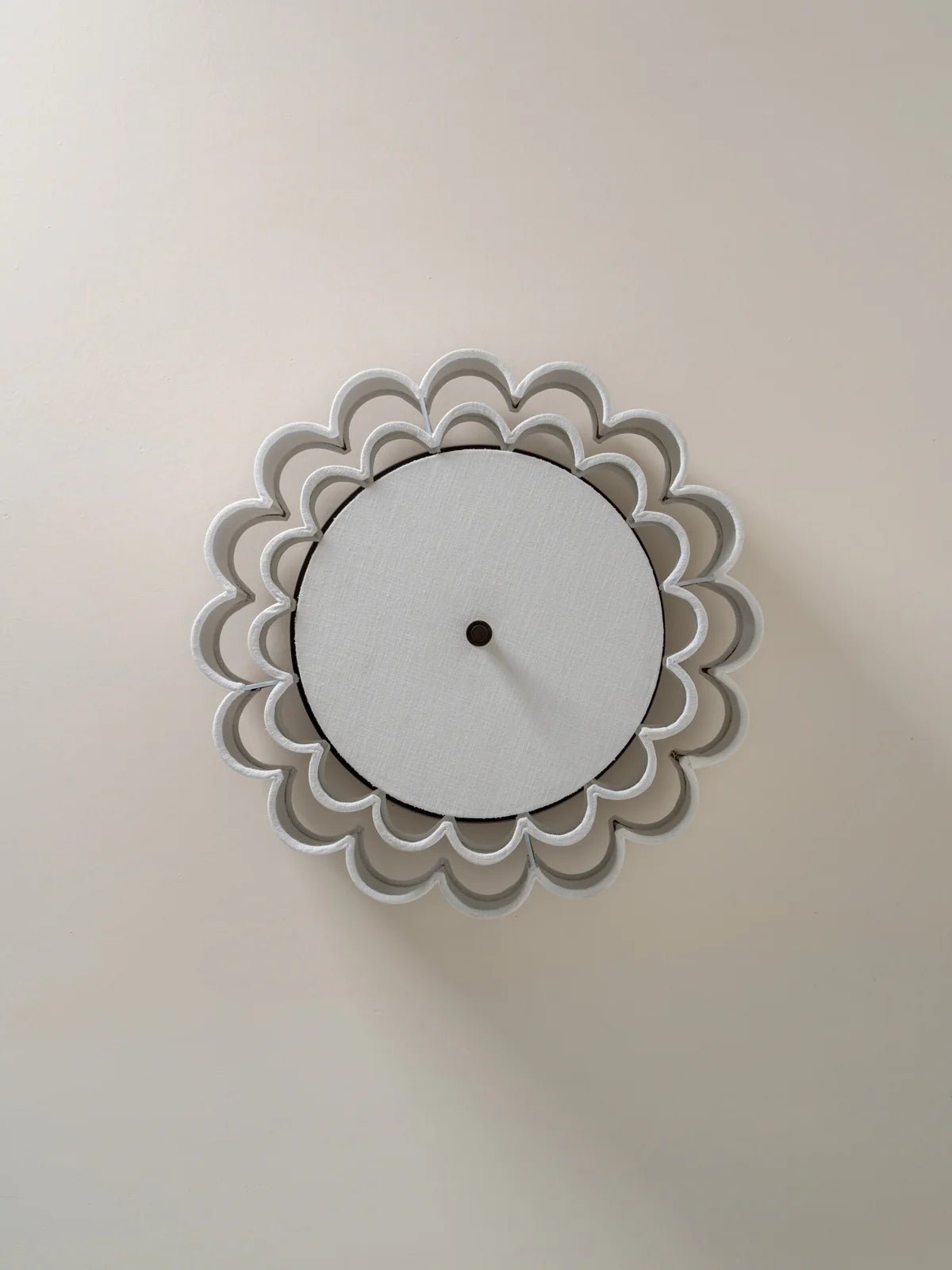 Folia - Scalloped Natural Linen Flush Pendant - Ceiling Lights Lights&Lamps Loom Collection Dubai