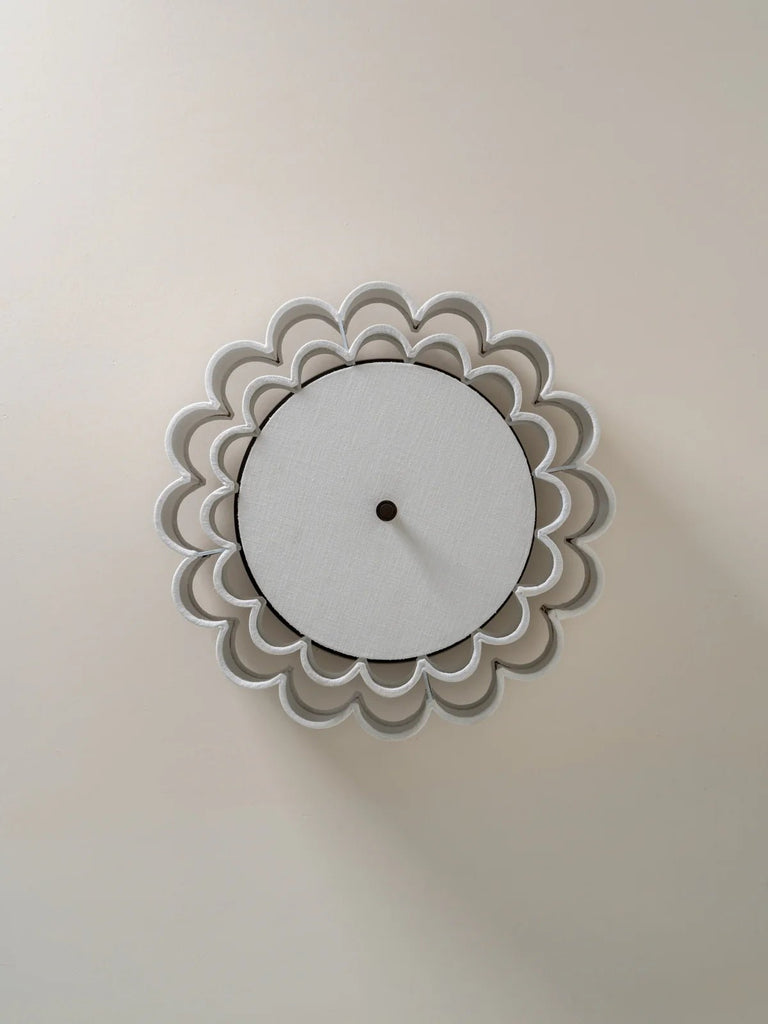 Folia - Scalloped Natural Linen Flush Pendant - Ceiling Lights Lights&Lamps Loom Collection Dubai