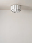 Folia - Scalloped Natural Linen Flush Pendant - Ceiling Lights Lights&Lamps Loom Collection Dubai