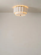 Folia - Scalloped Natural Linen Flush Pendant - Ceiling Lights Lights&Lamps Loom Collection Dubai