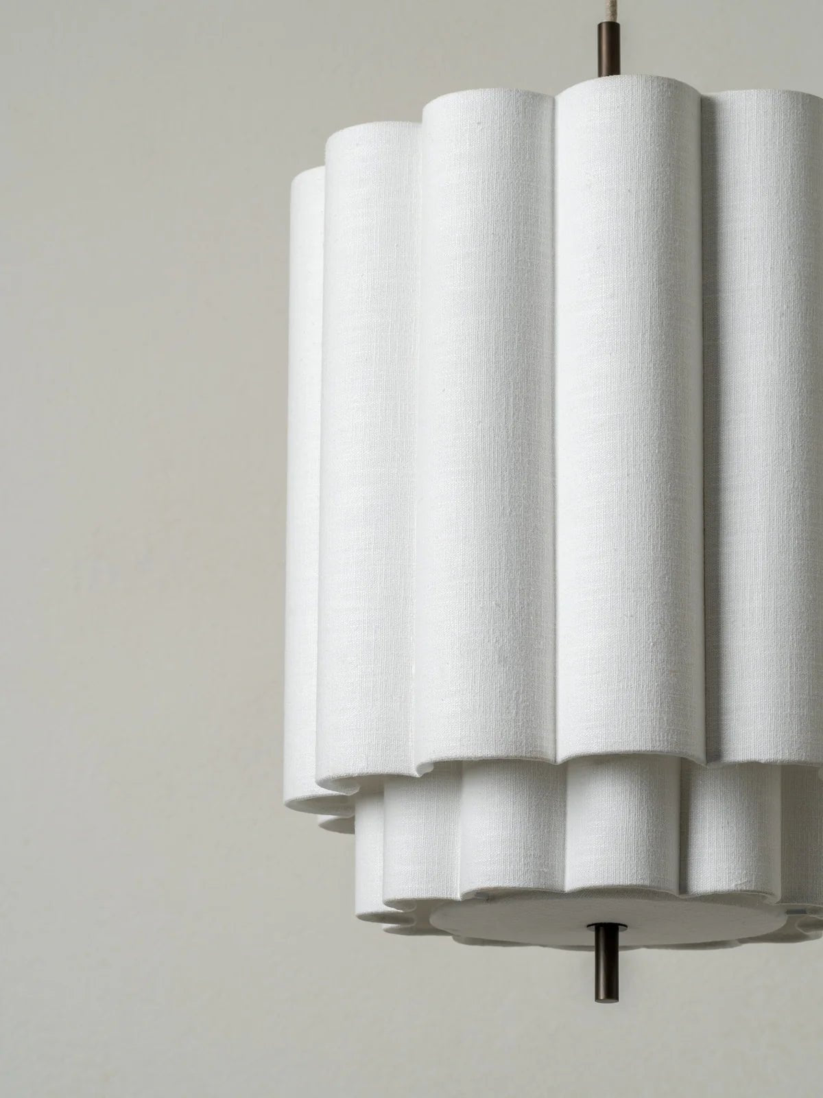 Folia - Small Scalloped Natural Linen Pendant - Ceiling Lights Lights&Lamps Loom Collection Dubai