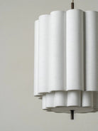Folia - Small Scalloped Natural Linen Pendant - Ceiling Lights Lights&Lamps Loom Collection Dubai
