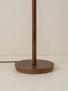 Folia - Walnut Wood And Scalloped Natural Linen Floor Lamp