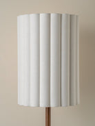 Folia - Walnut Wood And Scalloped Natural Linen Floor Lamp
