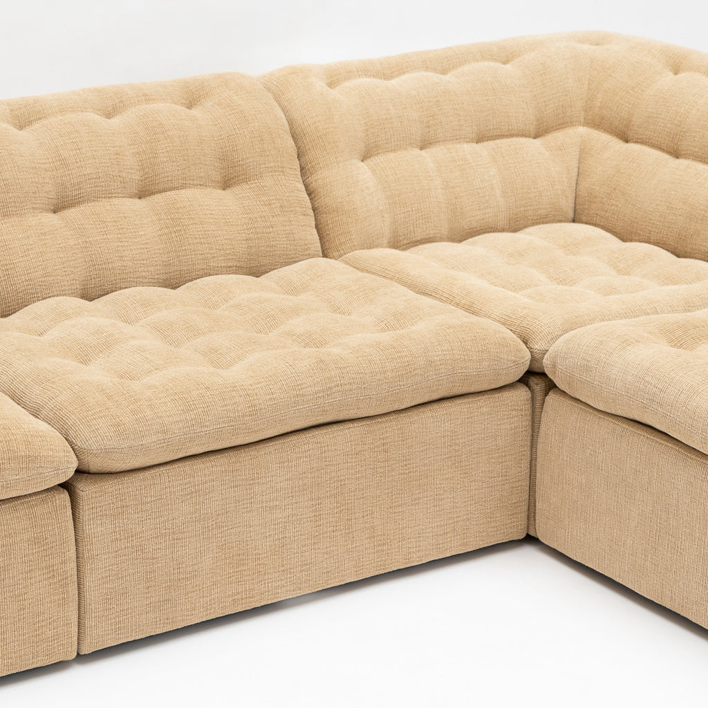 Furrow Corner Open End Sofa - Sherpa Toffee - Modular Sofas Natadora Loom Collection Dubai