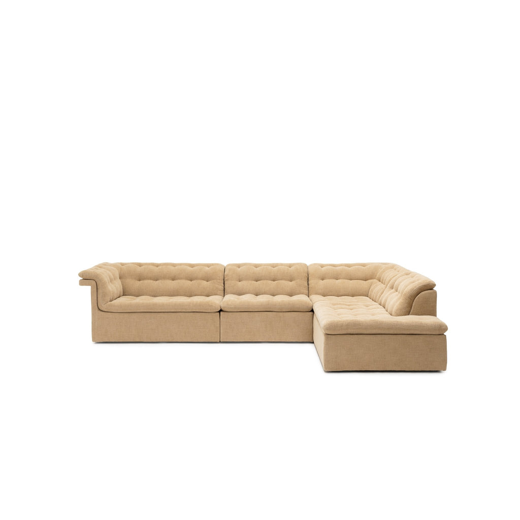 Furrow Corner Open End Sofa - Sherpa Toffee - Modular Sofas Natadora Loom Collection Dubai