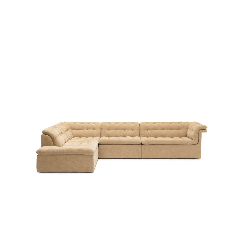 Furrow Corner Open End Sofa - Sherpa Toffee - Modular Sofas Natadora Loom Collection Dubai