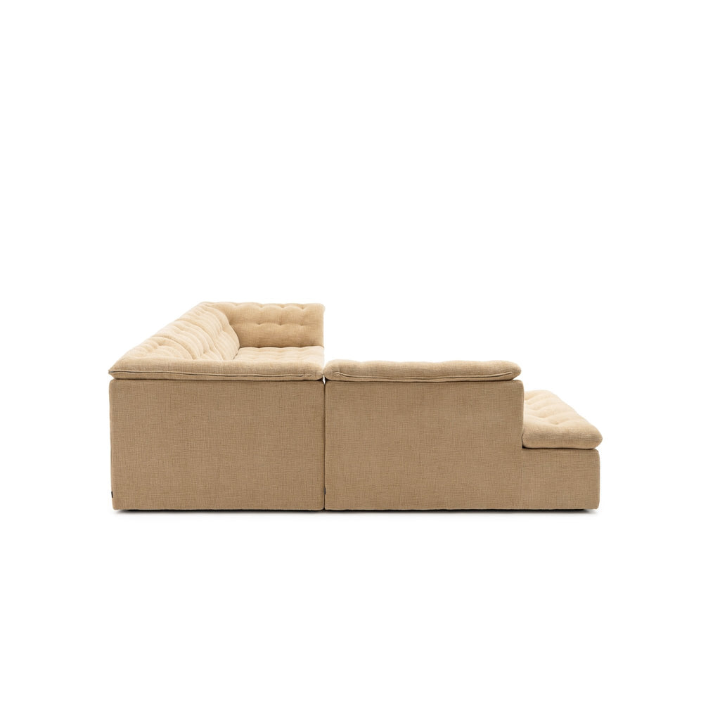 Furrow Corner Open End Sofa - Sherpa Toffee - Modular Sofas Natadora Loom Collection Dubai