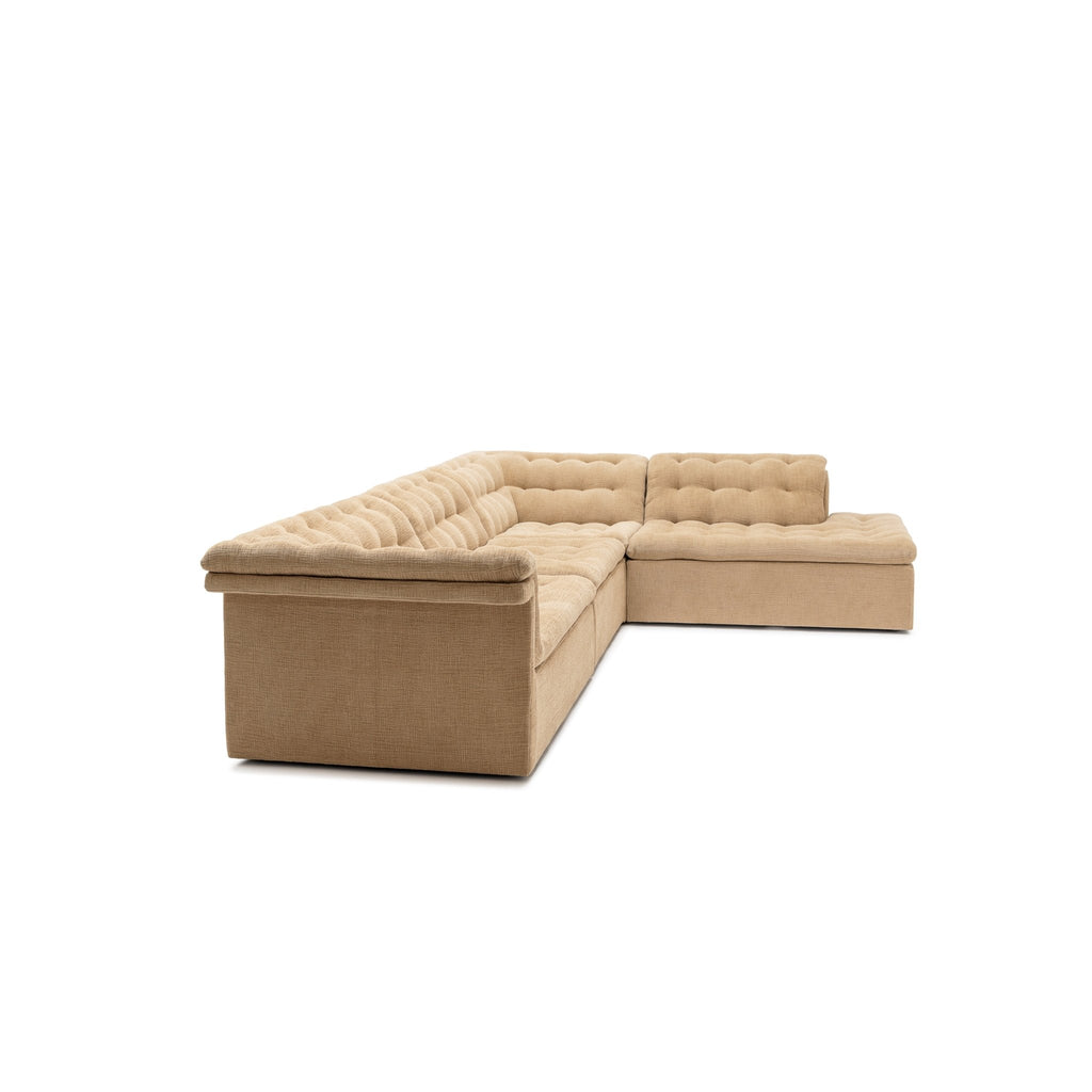 Furrow Corner Open End Sofa - Sherpa Toffee - Modular Sofas Natadora Loom Collection Dubai
