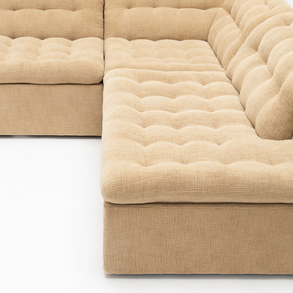 Furrow Corner Open End Sofa - Sherpa Toffee - Modular Sofas Natadora Loom Collection Dubai