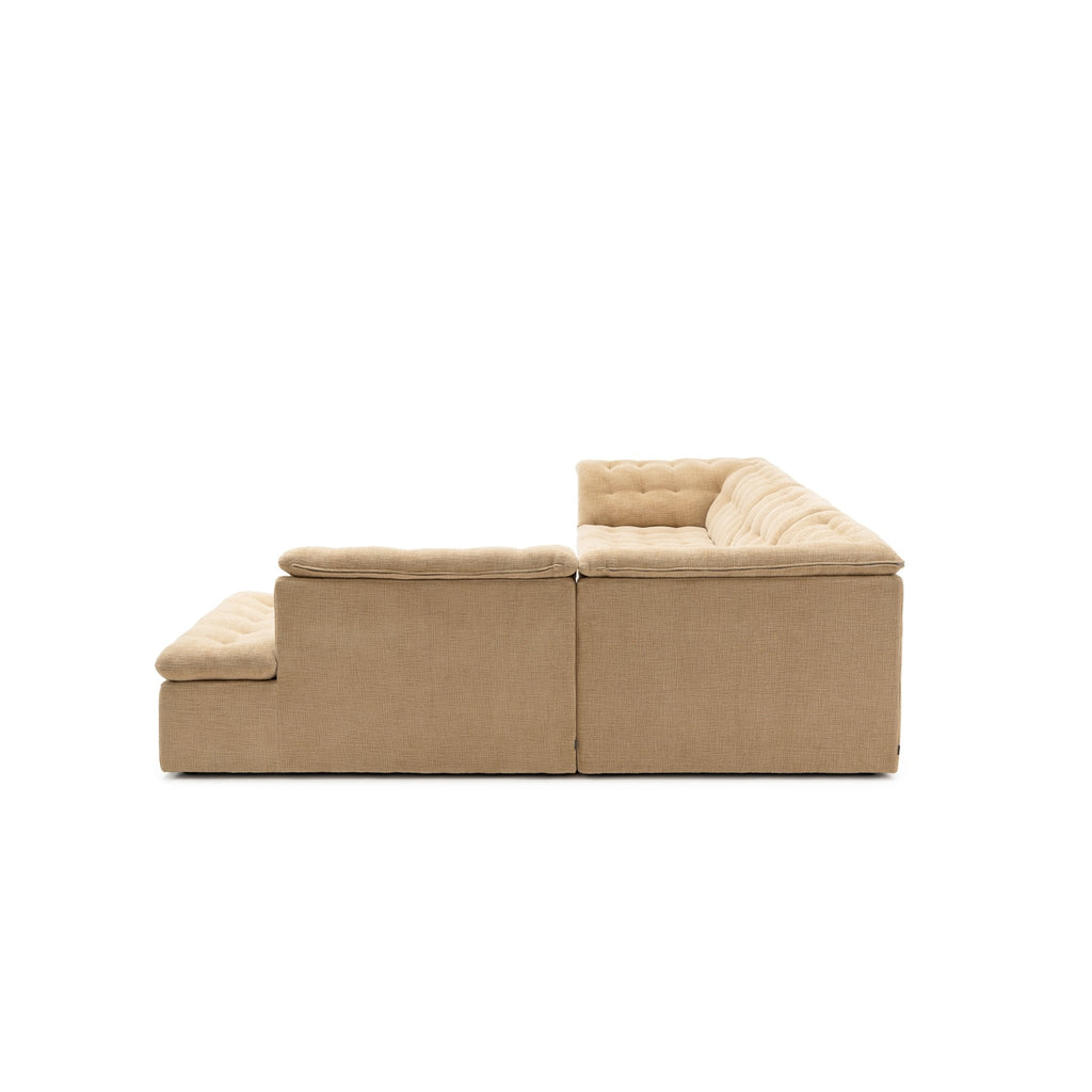 Furrow Corner Open End Sofa - Sherpa Toffee - Modular Sofas Natadora Loom Collection Dubai