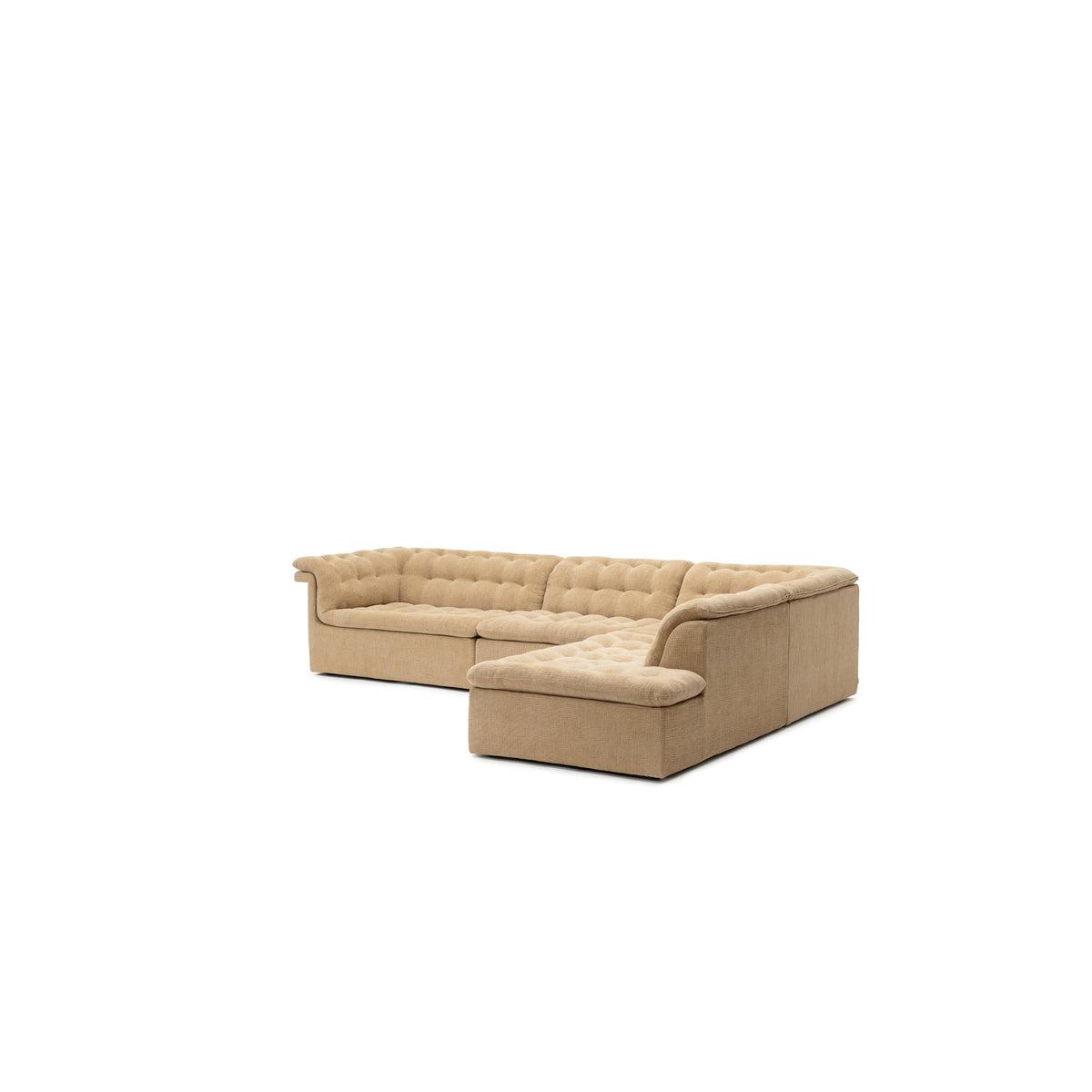 Furrow Corner Open End Sofa - Sherpa Toffee - Modular Sofas Natadora Loom Collection Dubai