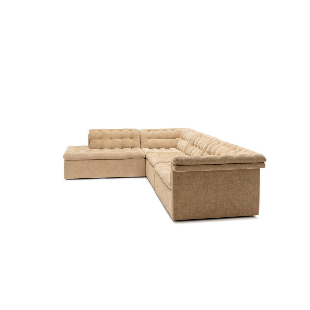 Furrow Corner Open End Sofa - Sherpa Toffee - Modular Sofas Natadora Loom Collection Dubai