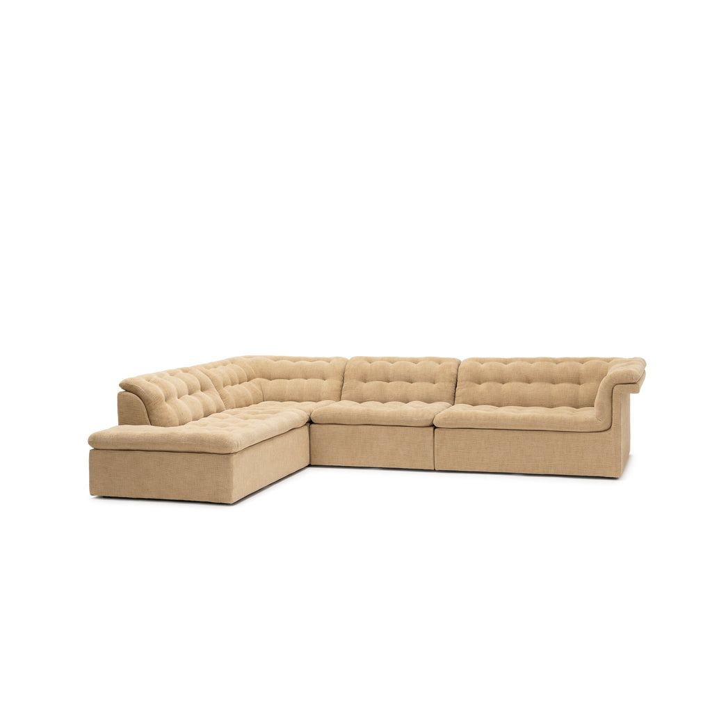 Furrow Corner Open End Sofa - Sherpa Toffee - Modular Sofas Natadora Loom Collection Dubai