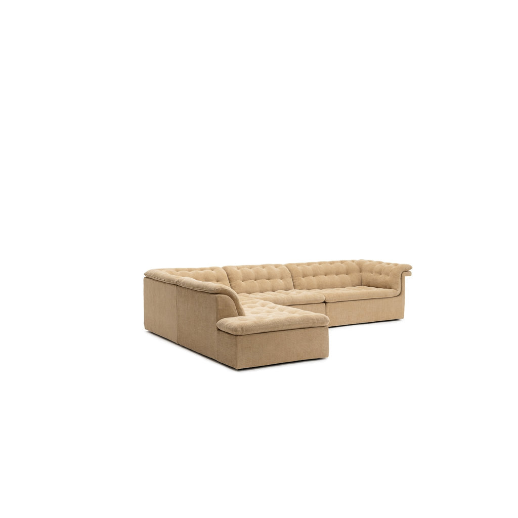 Furrow Corner Open End Sofa - Sherpa Toffee - Modular Sofas Natadora Loom Collection Dubai