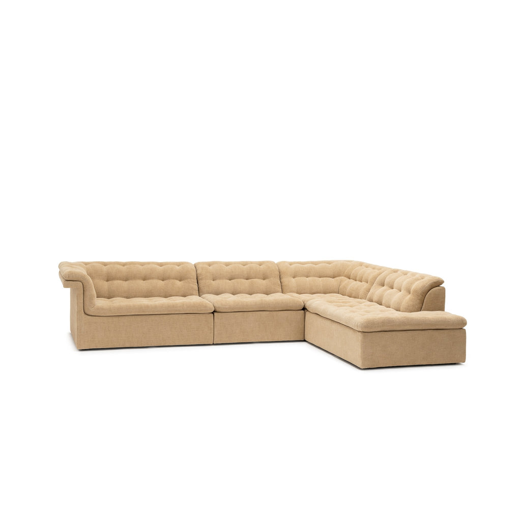 Furrow Corner Open End Sofa - Sherpa Toffee - Modular Sofas Natadora Loom Collection Dubai