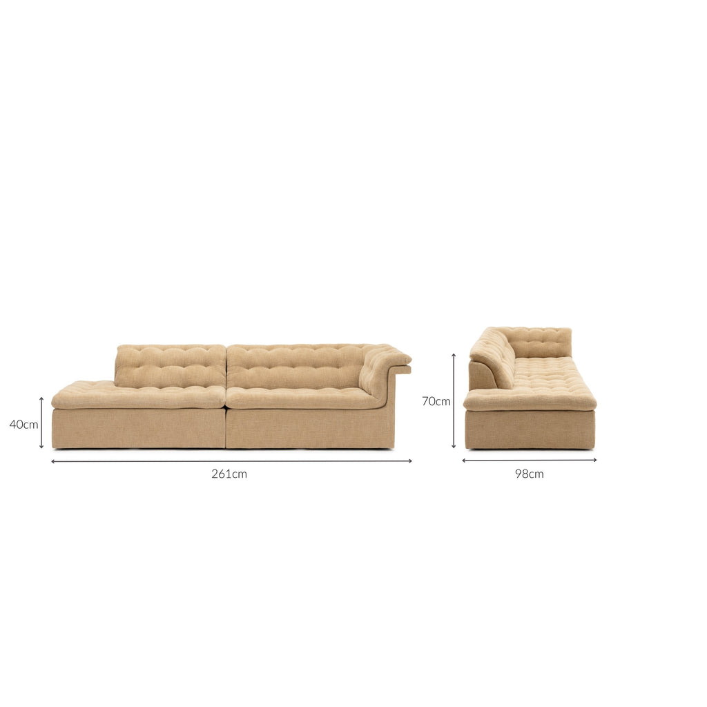 Furrow Open End Sofa - Sherpa Toffee - Sofas Natadora Loom Collection Dubai