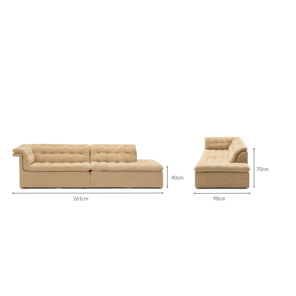 Furrow Open End Sofa - Sherpa Toffee - Sofas Natadora Loom Collection Dubai