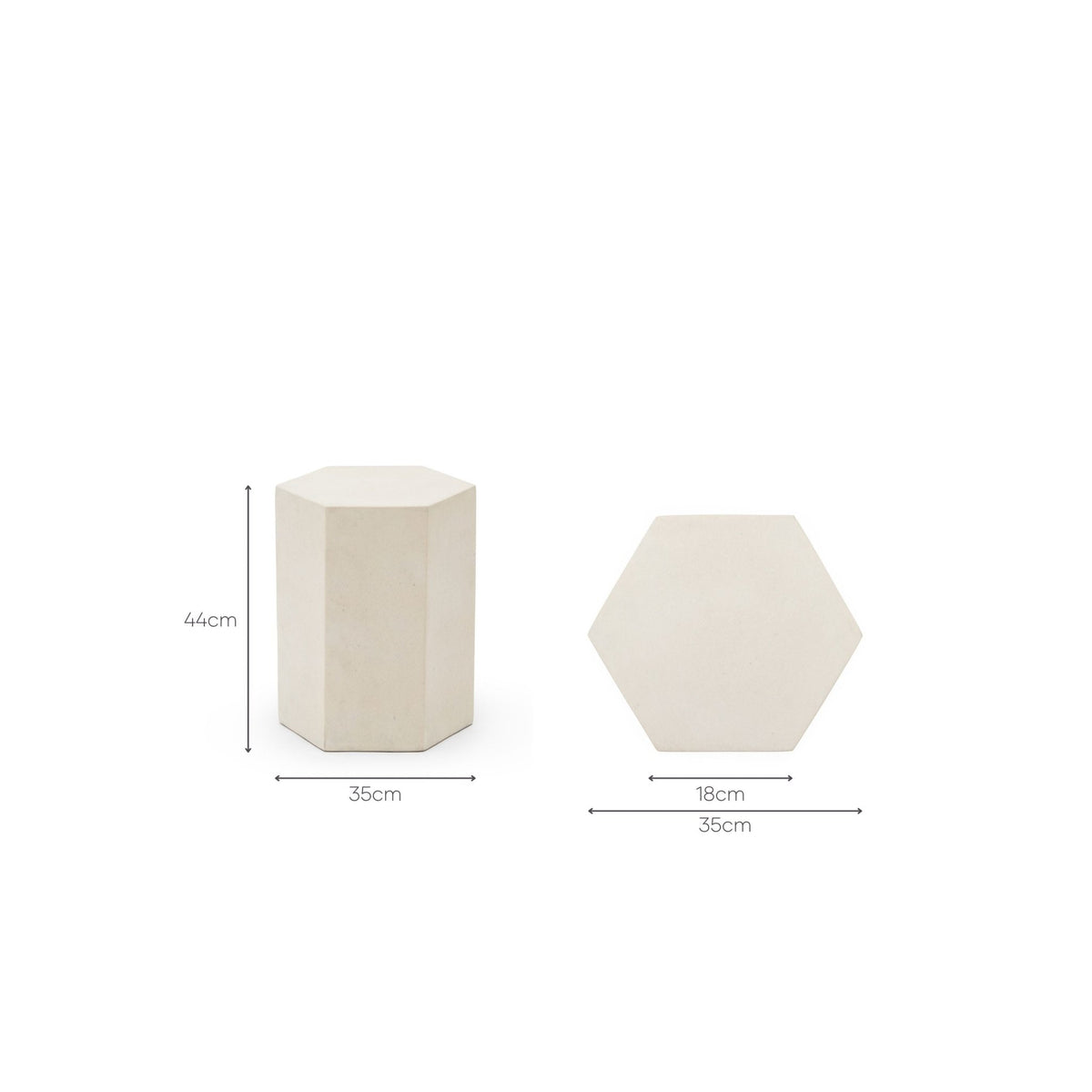 Gabi Stool - Cemento White - Side Tables Loom Collection Loom Collection Dubai