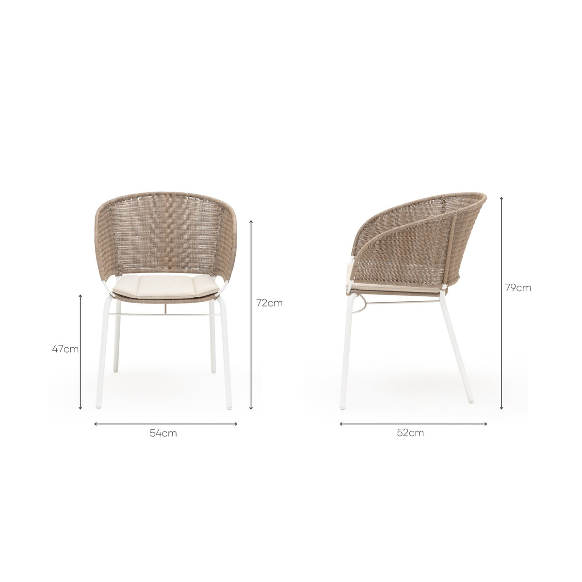 Gaia Dining Armchair - Linen - Outdoor Dining chairs Loom Collection Loom Collection Dubai