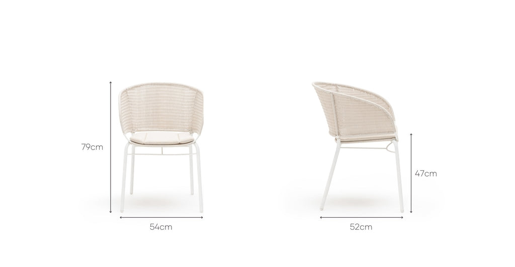 Gaia - Dining Armchair - Stonewhite - Loom Collection