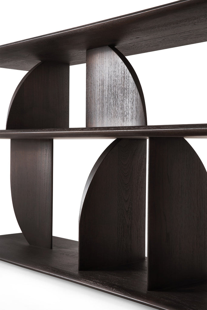 Geometric Console - Varnished Teak - Dark Brown - Loom Collection