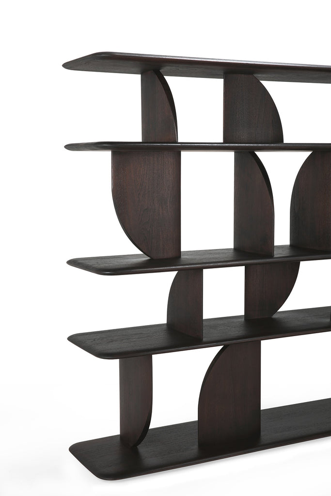 Geometric Rack - Varnished Teak - Dark Brown - Loom Collection