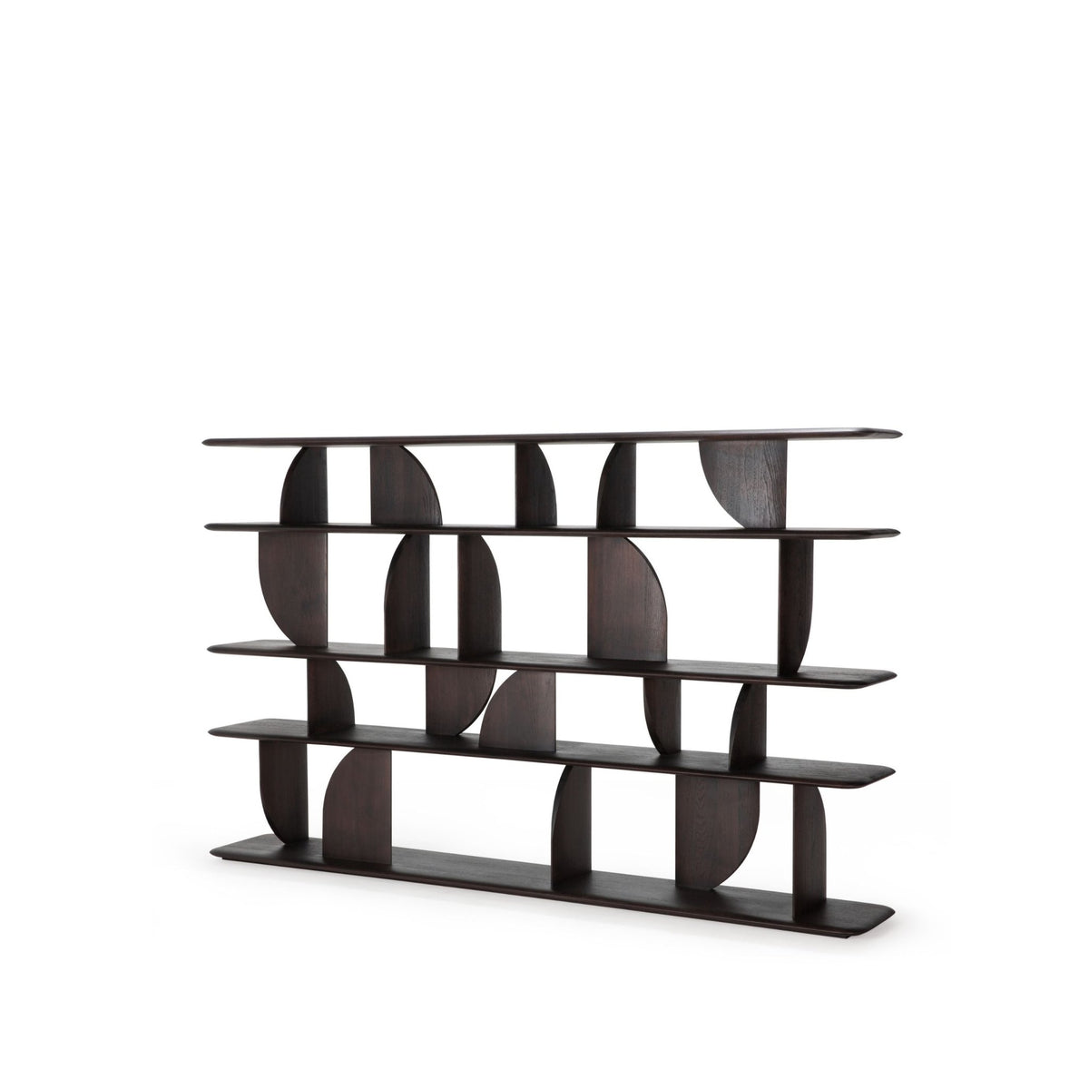 Geometric Rack - Varnished Teak - Dark Brown - Shelving Ethnicraft Loom Collection Dubai