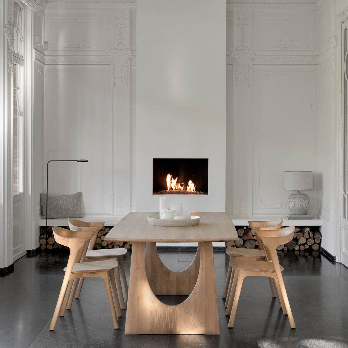 Geometric Rectangular Dining Table - Oak