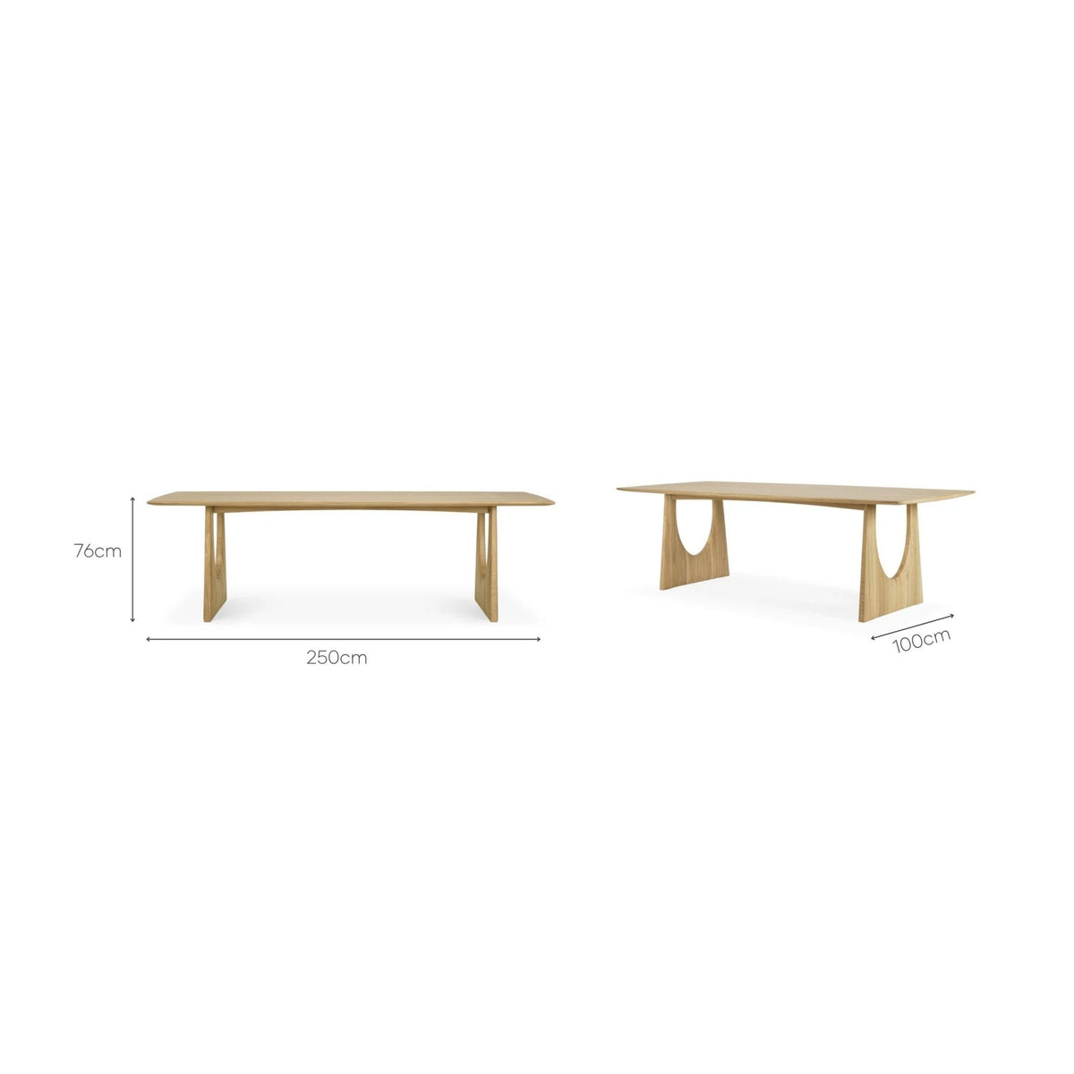 Geometric Rectangular Dining Table - Oak - Dining Tables Ethnicraft Loom Collection Dubai
