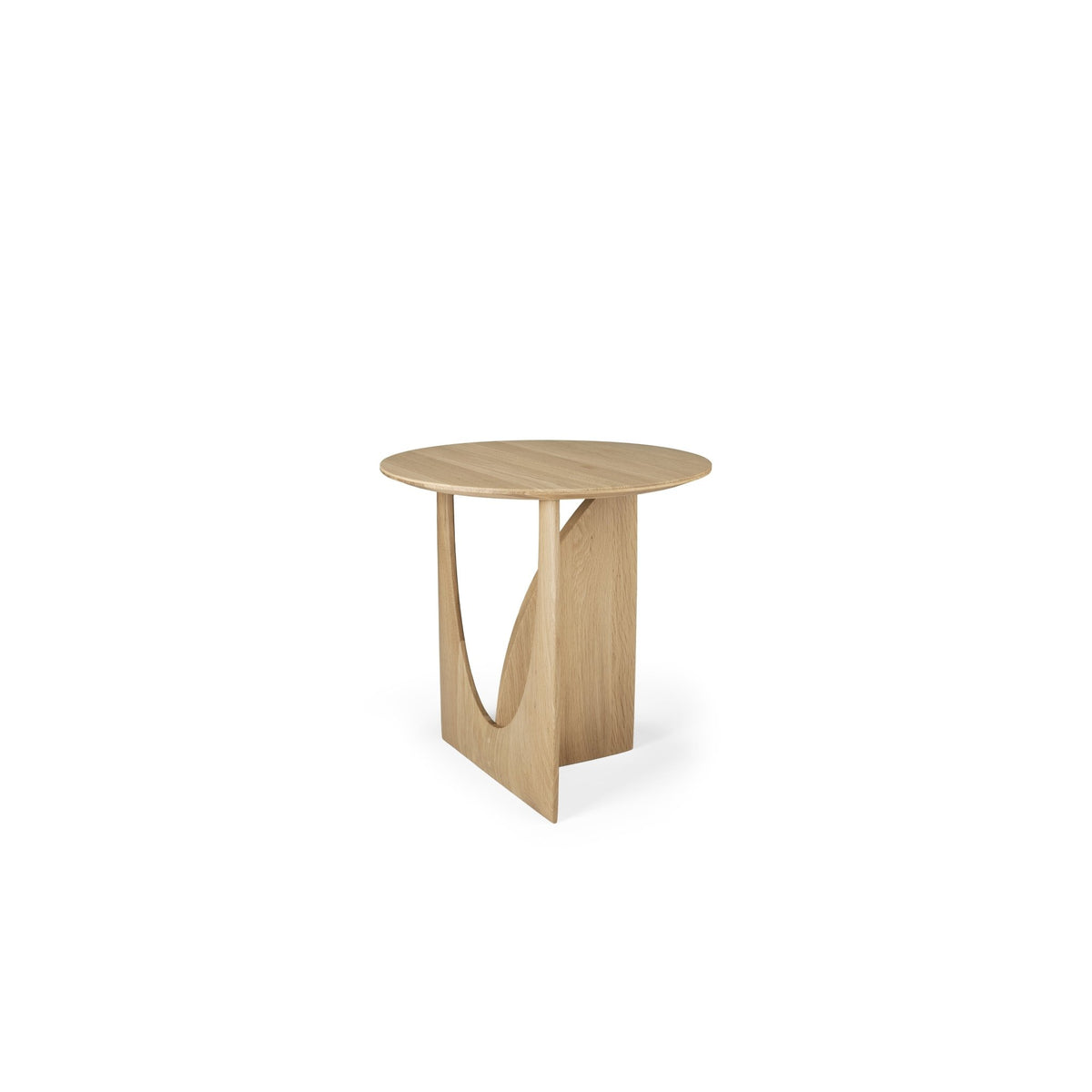 Geometric Side Table - Varnished Oak