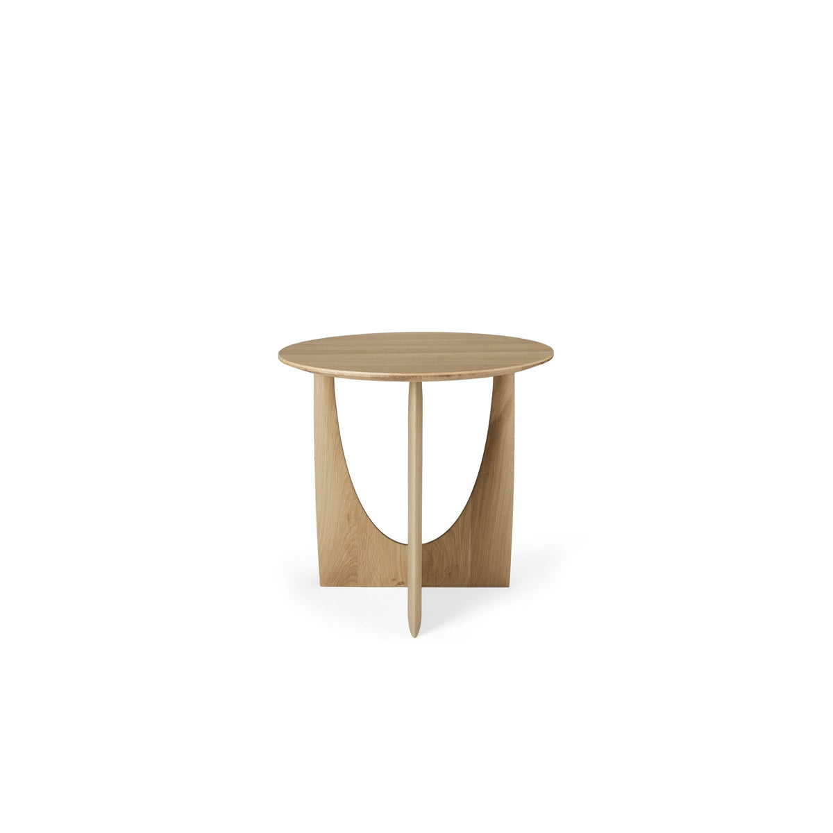 Geometric Side Table - Varnished Oak