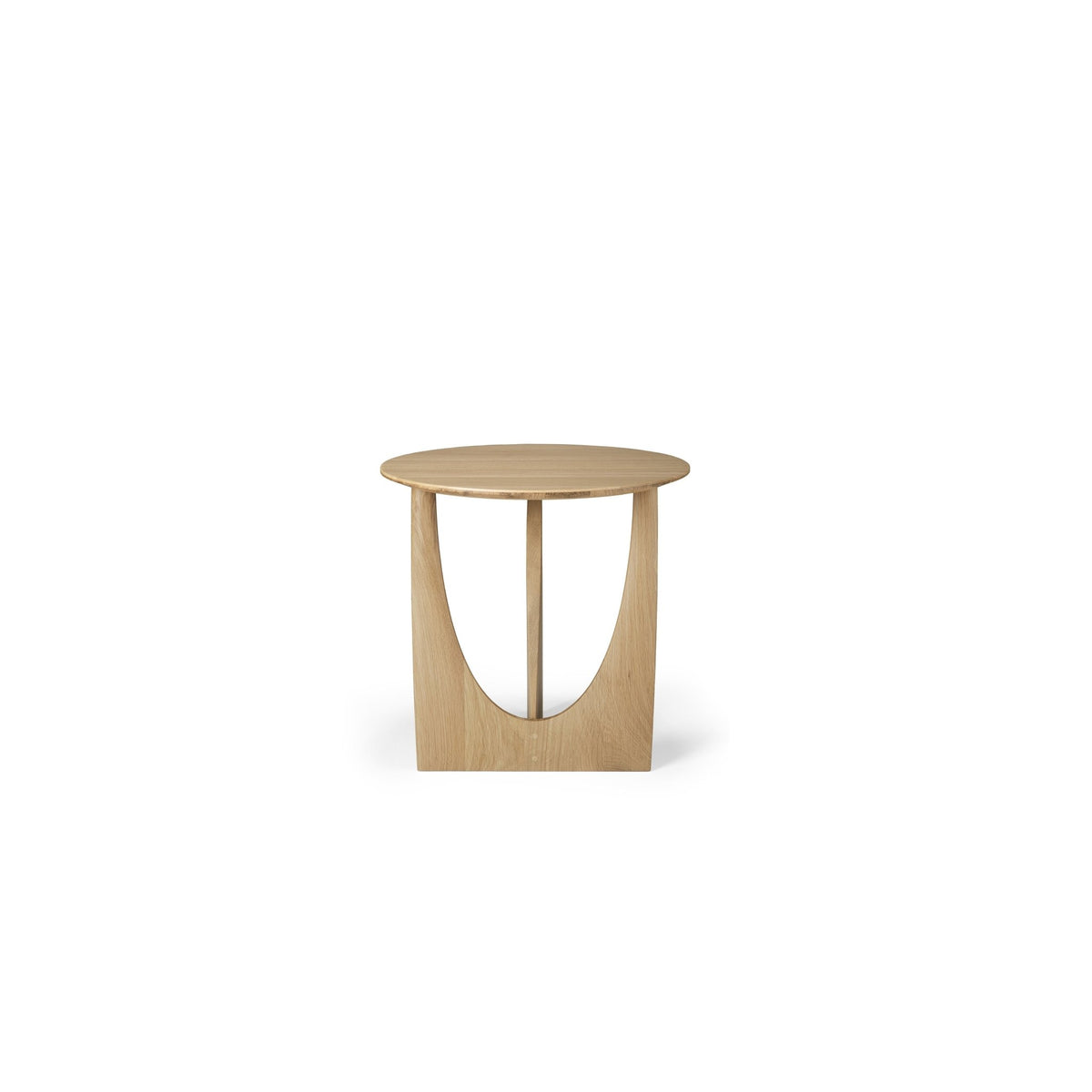 Geometric Side Table - Varnished Oak
