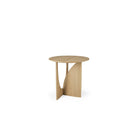 Geometric Side Table - Varnished Oak