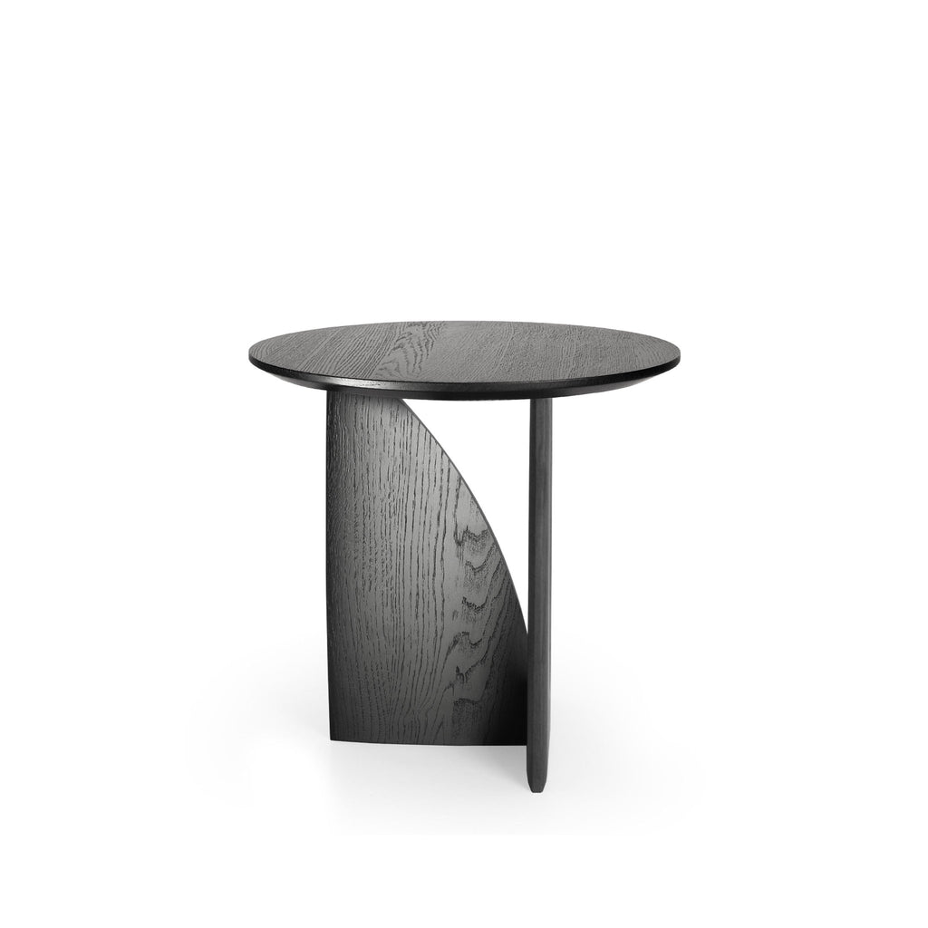 Geometric Side Table - Varnished Oak - Black - Loom Collection