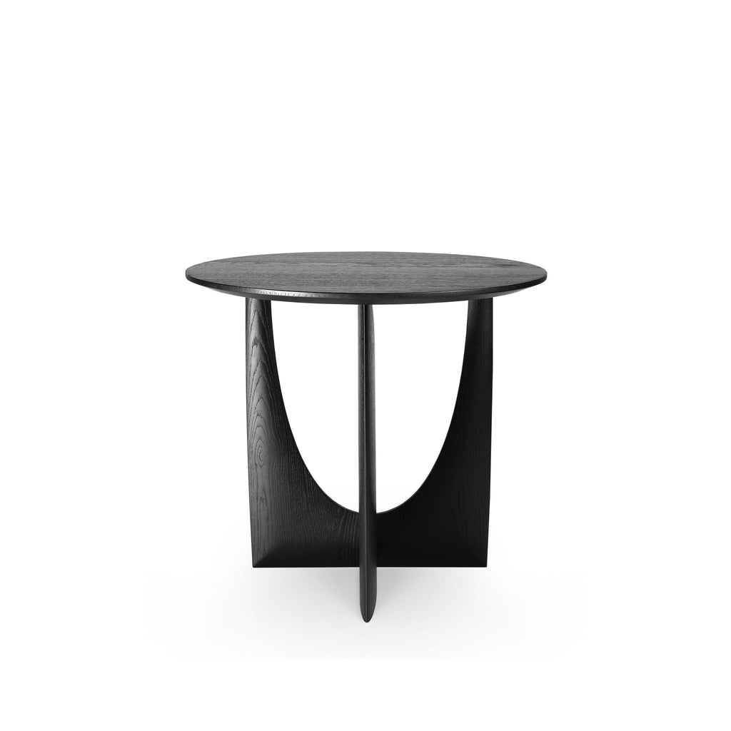 Geometric Side Table - Varnished Oak - Black - Loom Collection