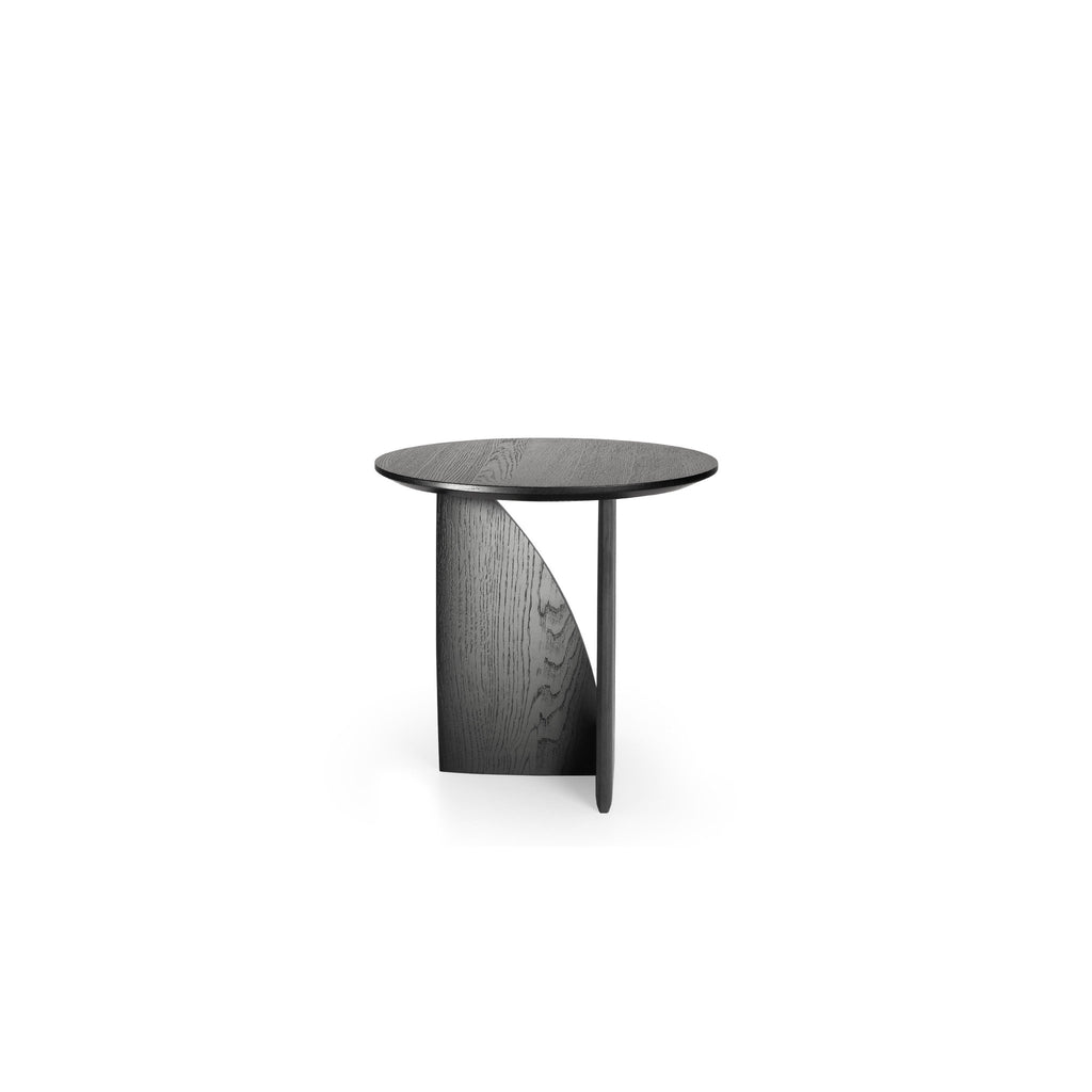 Geometric Side Table - Varnished Oak - Black - Loom Collection