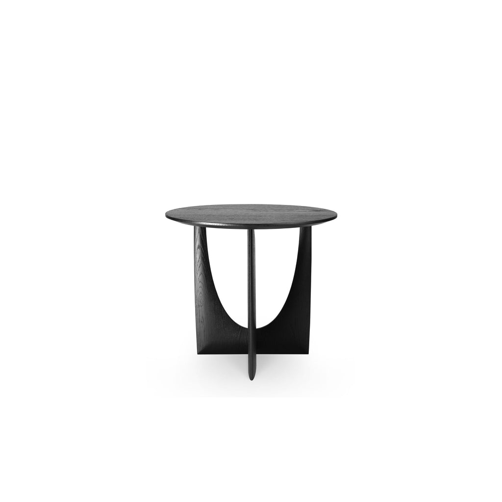 Geometric Side Table - Varnished Oak - Black - Loom Collection