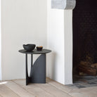 Geometric Side Table - Varnished Oak - Black