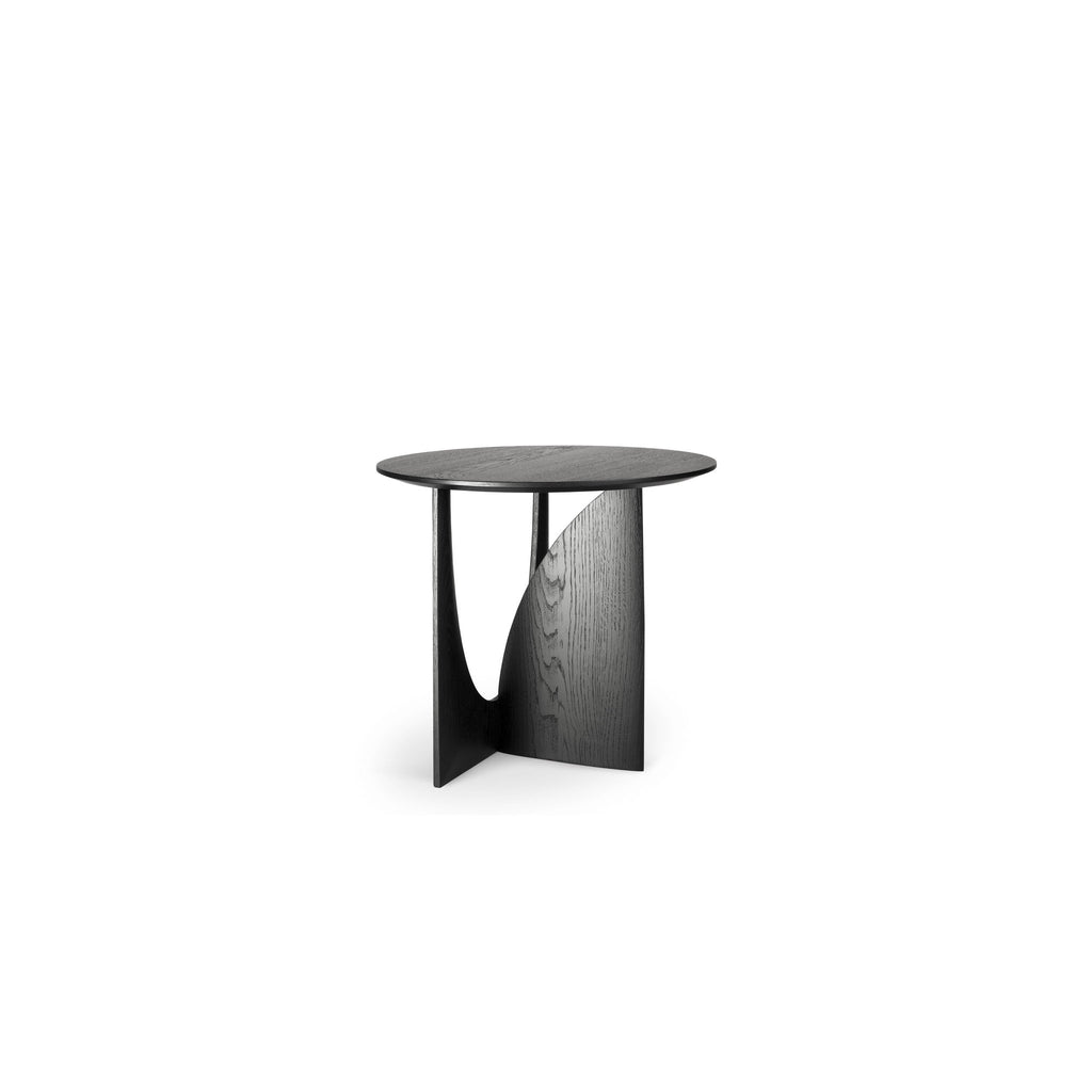 Geometric Side Table - Varnished Oak - Black - Loom Collection