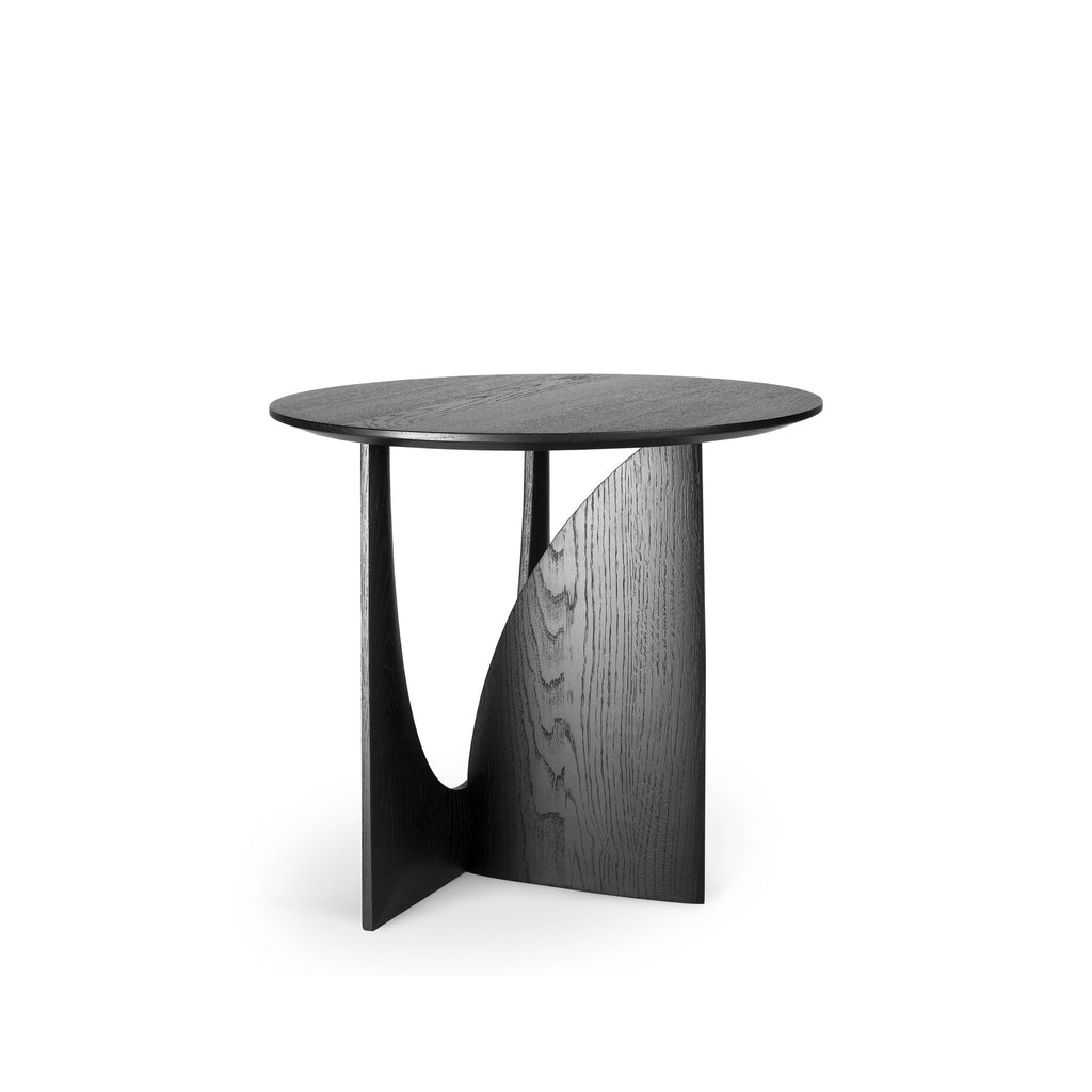 Geometric Side Table - Varnished Oak - Black - Loom Collection