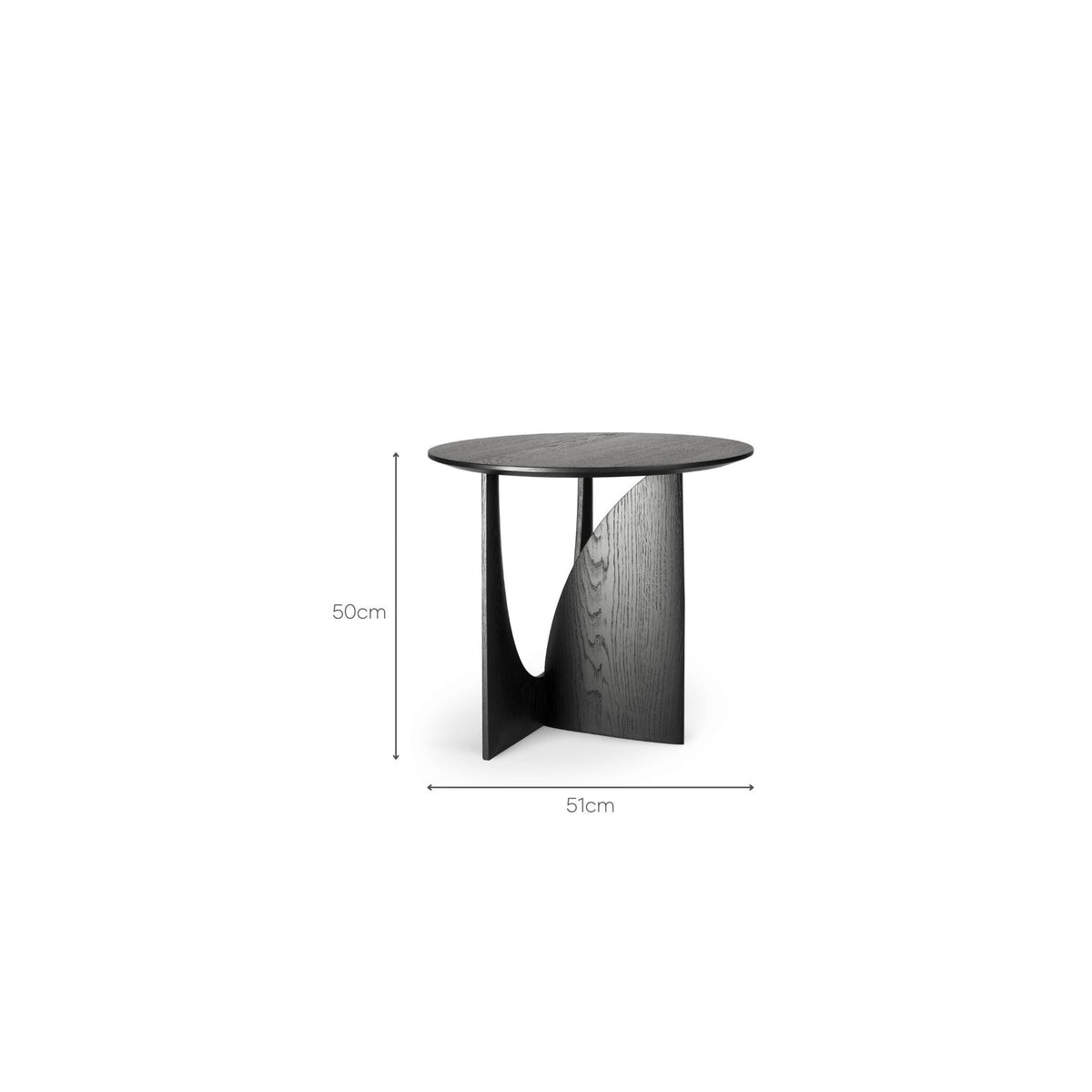 Geometric Side Table - Varnished Oak - Black - Side Tables Ethnicraft Loom Collection Dubai