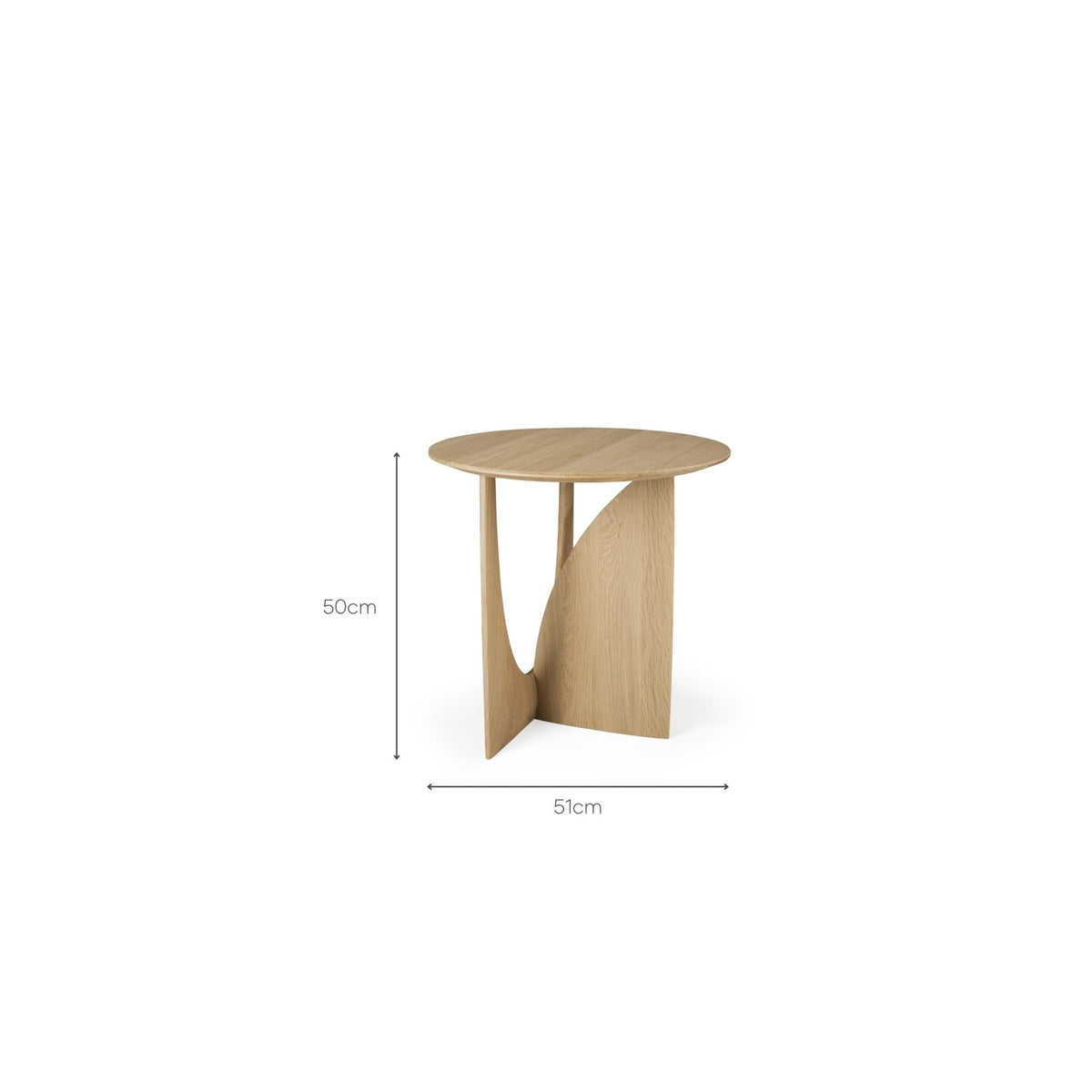 Geometric Side Table - Varnished Oak - Side Tables Ethnicraft Loom Collection Dubai