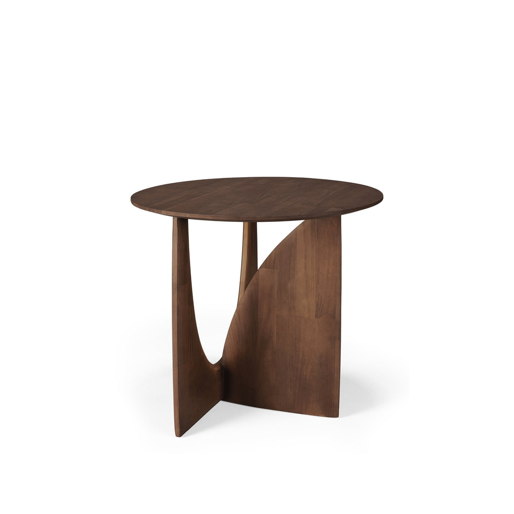 Geometric Side Table - Varnished Teak - Brown - Loom Collection