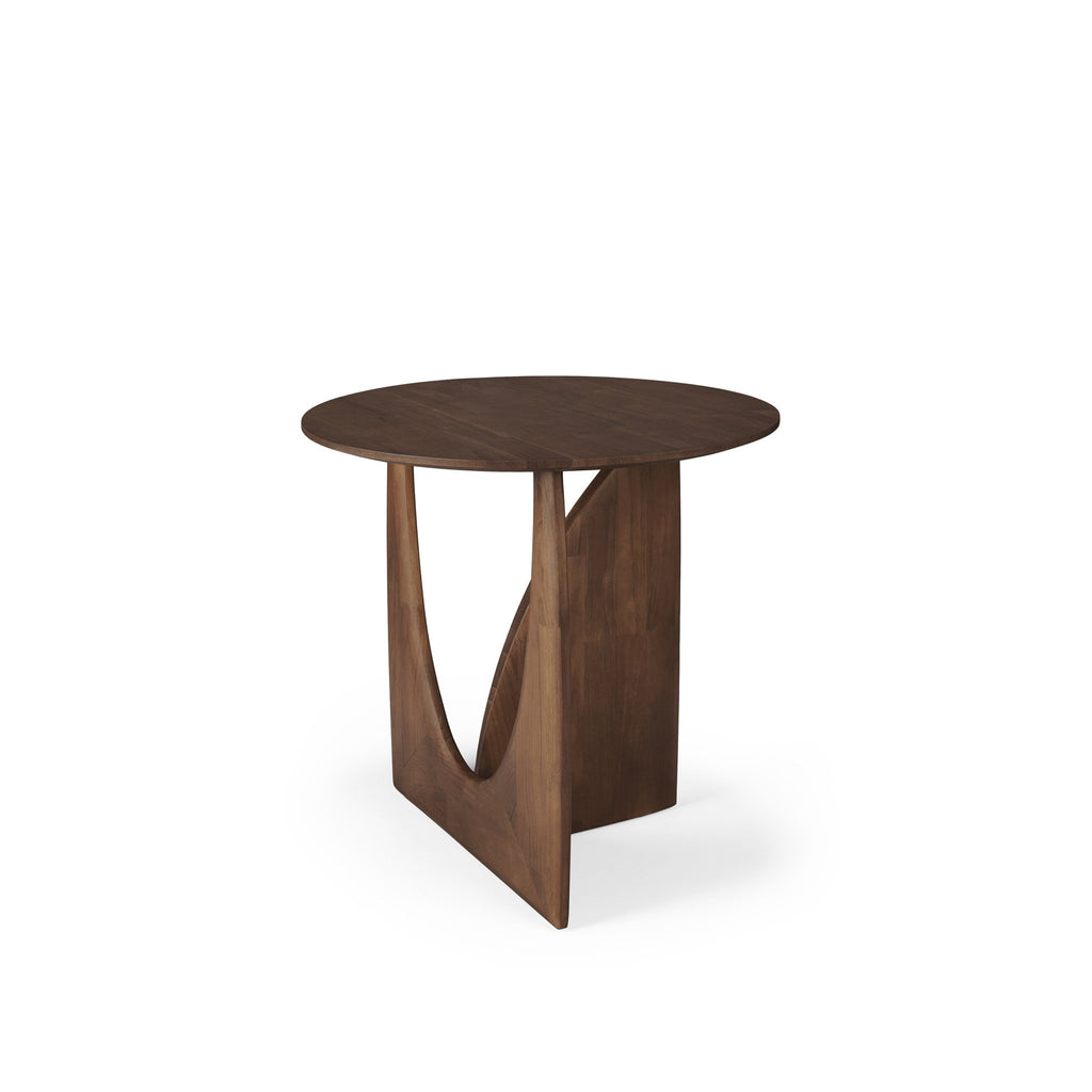 Geometric Side Table - Varnished Teak - Brown - Loom Collection