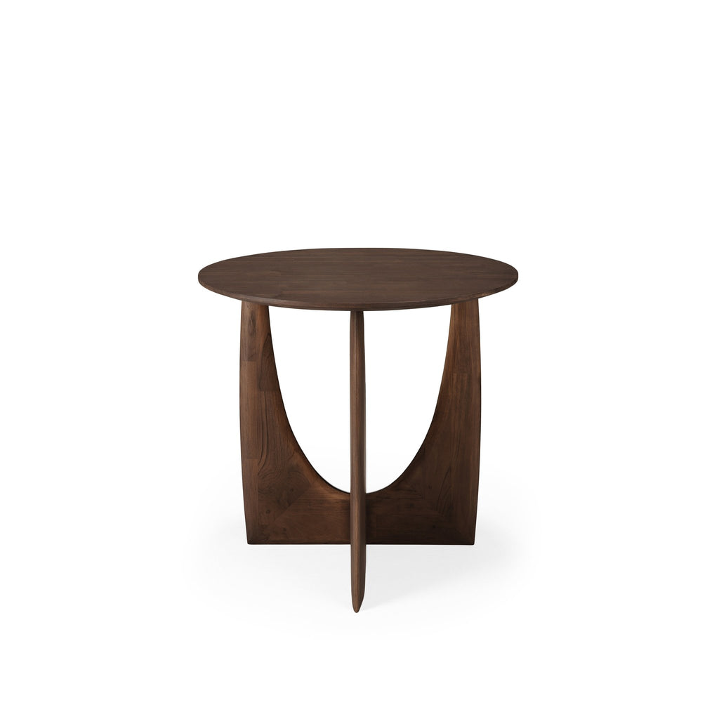 Geometric Side Table - Varnished Teak - Brown - Loom Collection