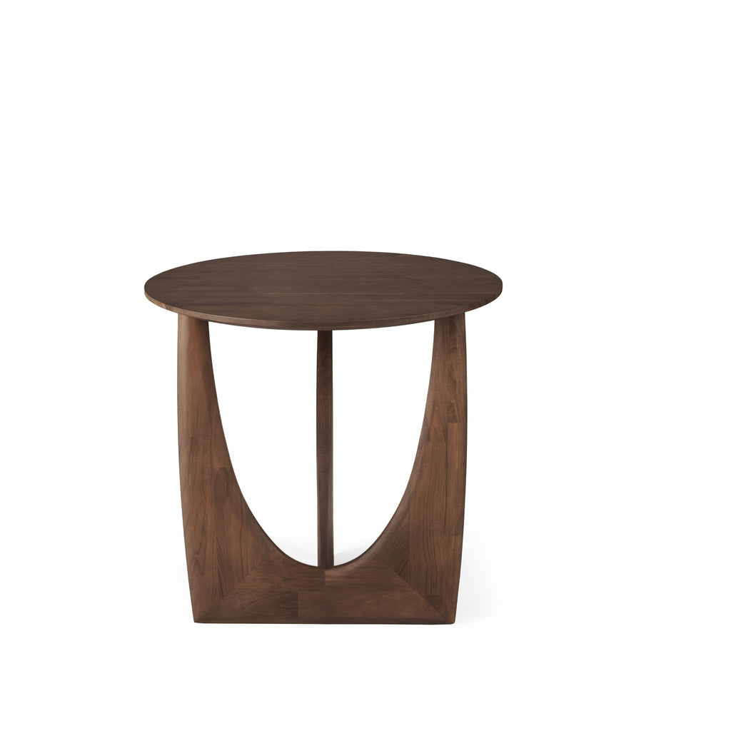 Geometric Side Table - Varnished Teak - Brown - Loom Collection