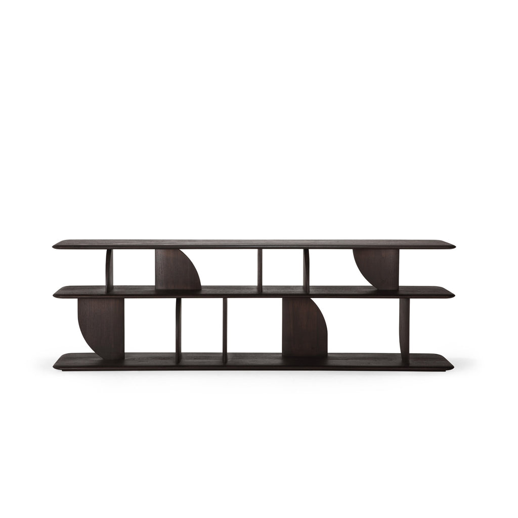 Geometric Sofa Console - Teak Dark Brown - Loom Collection